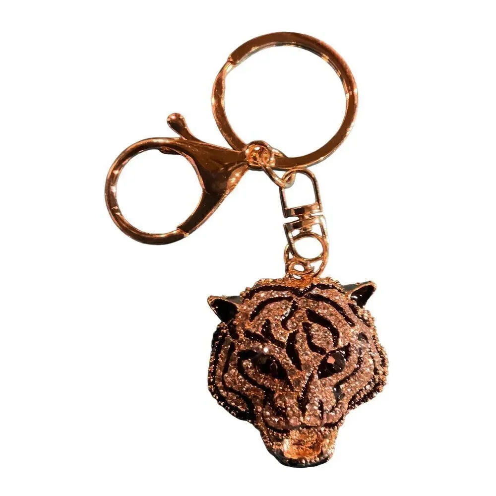Roaring Tiger Jeweled Keychain